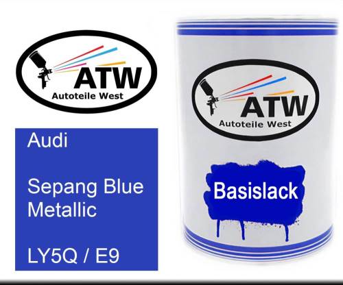 Audi, Sepang Blue Metallic, LY5Q / E9: 500ml Lackdose, von ATW Autoteile West.